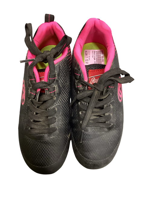 Vist Large View of Product Image Which is Used Rawlings COOLFLO BB/SB Cleats Black Youth 12.0