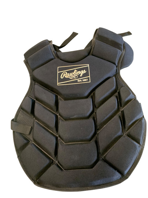 Vist Large View of Product Image Which is Used Rawlings REV Catchers Chest Protector Black Youth