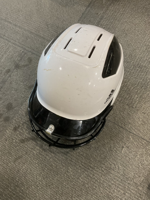 Vist Large View of Product Image Which is Used Adidas TRILOGY FP HELMET Batting Helmet w/Mask White M/L