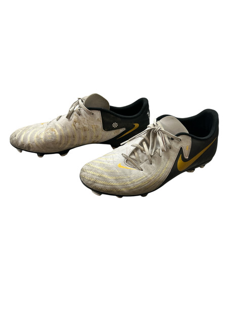 Vist Large View of Product Image Which is Used Nike Soccer Cleats White/Black/Yellow Senior 10.5