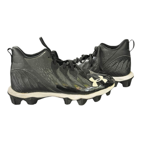 Vist Large View of Product Image Which is Used Under Armour Jr FB Cleats Black Junior 04