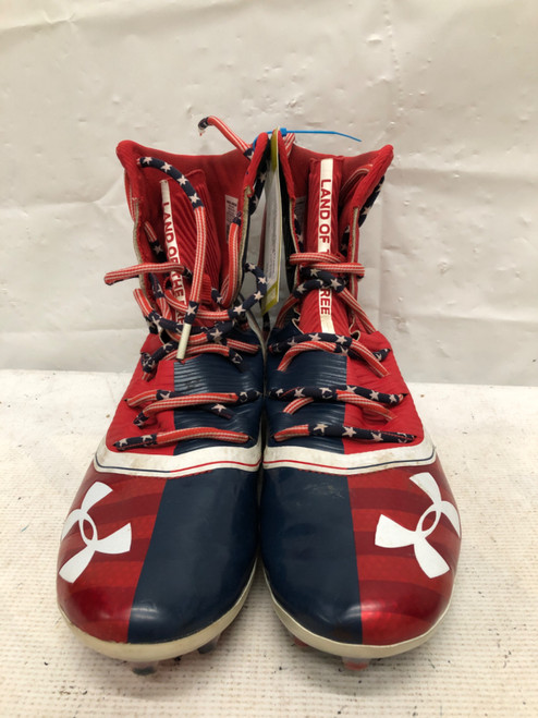 Vist Large View of Product Image Which is Used Under Armour Adult FB Cleats Red Senior 10