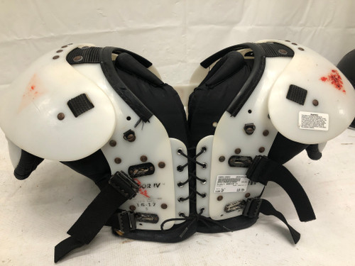 Vist Large View of Product Image Which is Used Riddell WARRIOR IV FB Shoulder Pads White SM