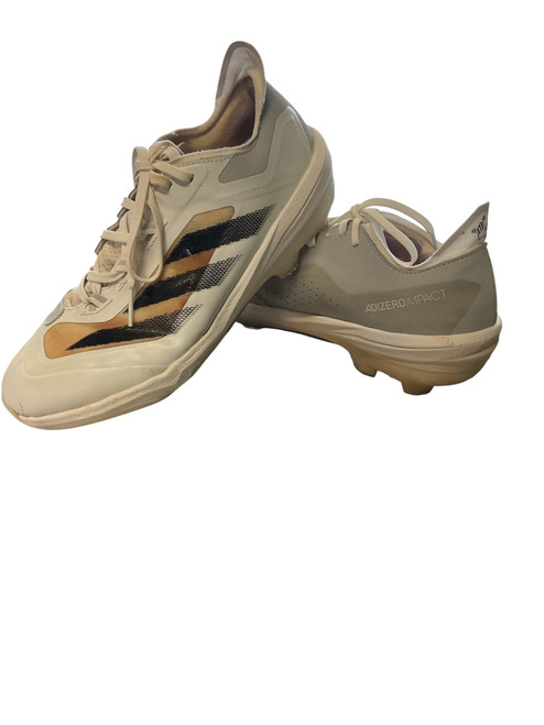 Vist Large View of Product Image Which is Used Adidas ADIZERO BB/SB Cleats White Senior 9