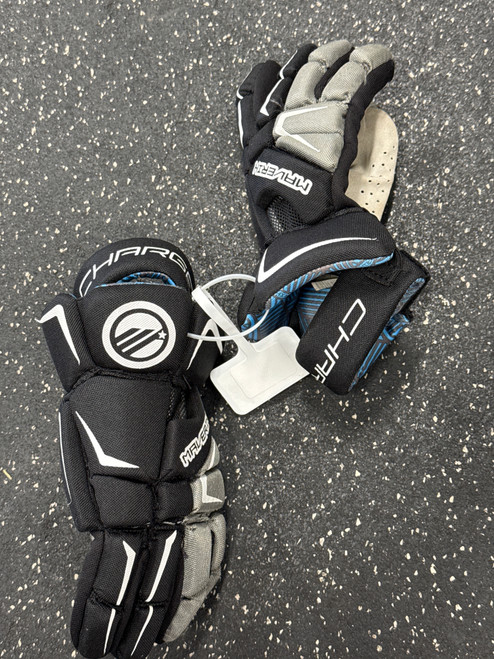 Vist Large View of Product Image Which is Used Maverik CHARGER GLOVES Lacrosse Gloves Mens Black 10"
