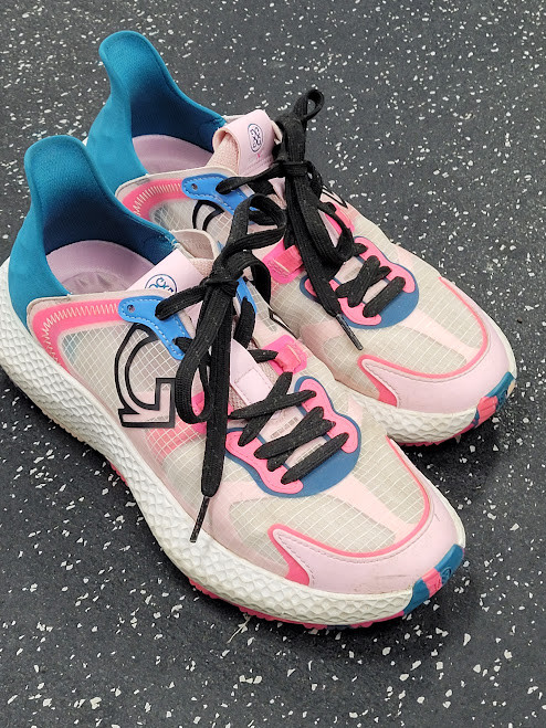 Vist Large View of Product Image Which is Used MG4X2 Womens Golf Shoes Pink Senior 7.5