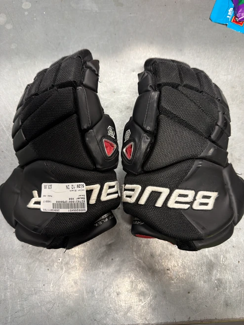 Vist Large View of Product Image Which is Used Bauer X60 Intermediate Gloves Black 12"