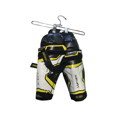 Vist Large View of Product Image Which is Used Bauer SUPREME 2S PRO Junior Shin Guards Black 10"