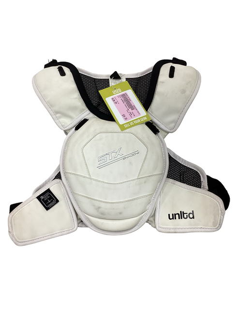 Vist Large View of Product Image Which is Used STX SHADOW Lacrosse Shoulder Pads White SM