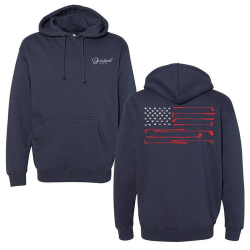 Vist Large View of Product Image Which is New Barstool Golf Flag Hoodie XXL