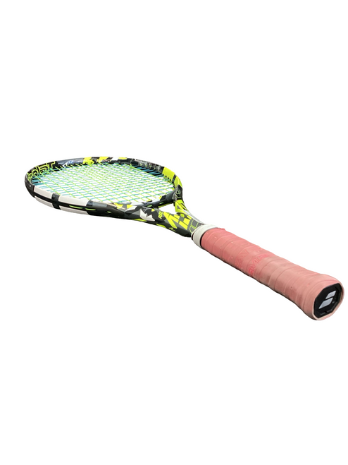 Vist Large View of Product Image Which is Used Babolat PURE AERO LITE Adult Tennis Racquet Neon Green 4 1/4"