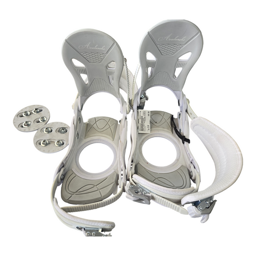 Vist Large View of Product Image Which is Used Avalanche SNOWBOARD BINDINGS Womens Binding Only White S/M