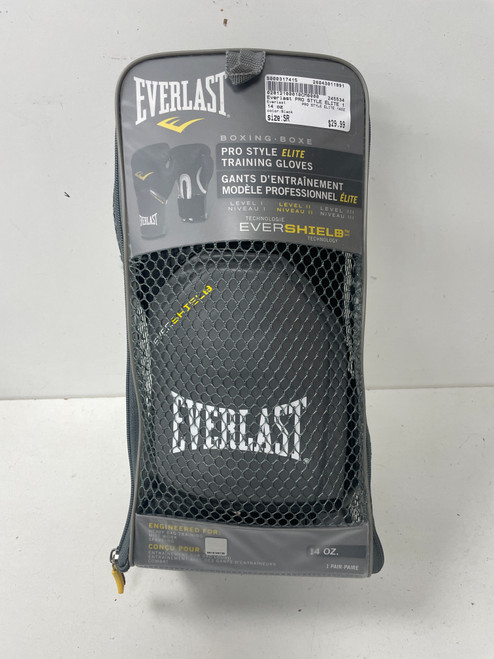 Vist Large View of Product Image Which is Used Everlast PRO STYLE ELITE 14OZ Boxing Gloves Black Senior