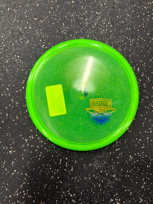 Vist Large View of Product Image Which is Used Innova JAY USDGC DOUBLES 2023 Disc Golf Mid Range Lime Green 180g