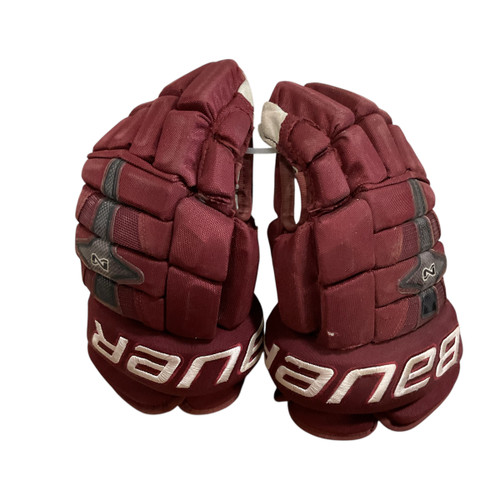 Vist Large View of Product Image Which is Used Bauer NEXUS PRO Senior Gloves Maroon 14"