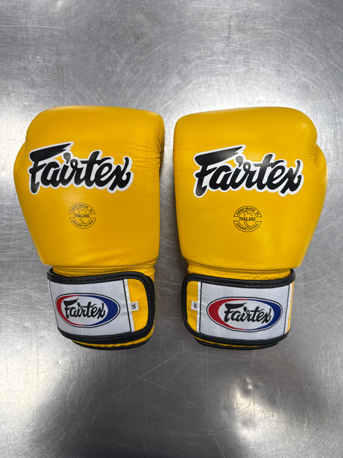 Vist Large View of Product Image Which is Used FAIRTEX MUAY THAI GLOVES BGV1 Gloves Yellow Senior