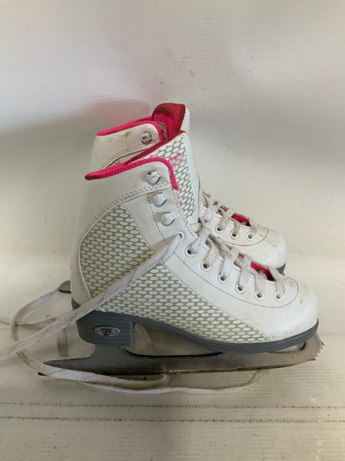 Vist Large View of Product Image Which is Used Riedell SPARKLE Girls Figure Skate White Junior 01