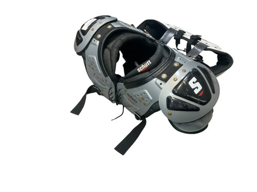 Vist Large View of Product Image Which is Used Schutt Y FLEX FB Shoulder Pads Grey XL