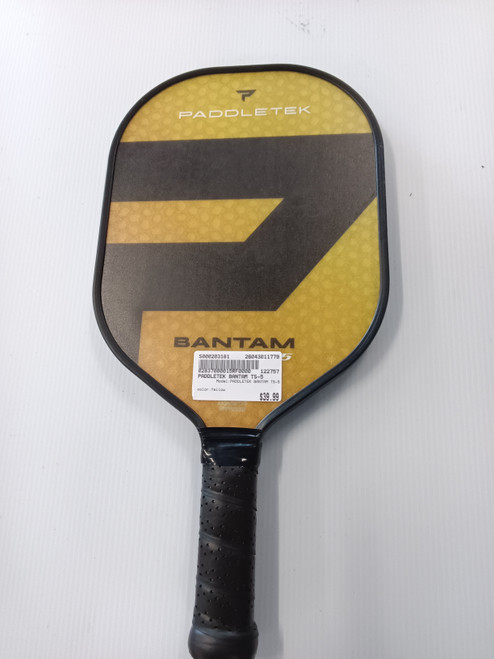 Vist Large View of Product Image Which is Used PADDLETEK BANTAM TS-5 Pickleball Racquet Yellow