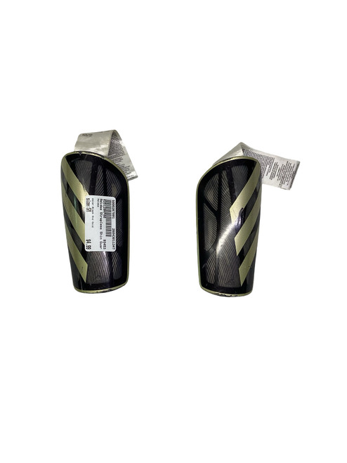 Vist Large View of Product Image Which is Used Adidas Soccer Shin Guards Youth Black And Gold SM