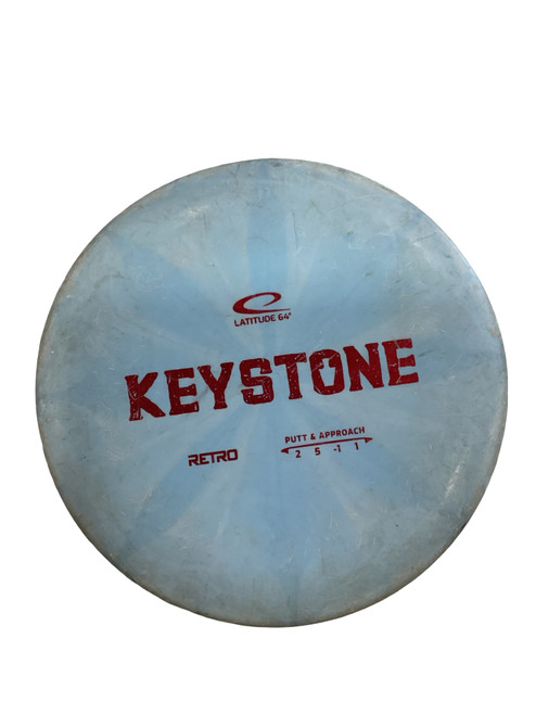 Vist Large View of Product Image Which is Used Latitude 64 RETRO KEYSTONE Disc Golf Putter Royal Blue 170g