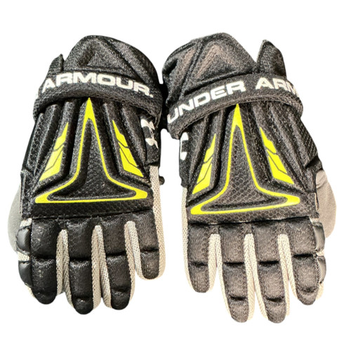 Vist Large View of Product Image Which is Used Under Armour 10 IN UNDER ARMOR GLOVES Lacrosse Gloves Junior Black 10"