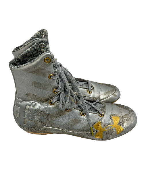 Vist Large View of Product Image Which is Used Under Armour Highlight Mens 9.5 FB Cleats Grey 