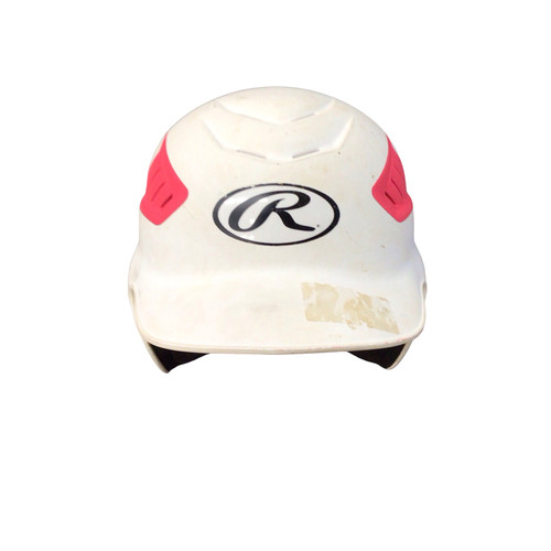Vist Large View of Product Image Which is Used Rawlings 6 1/2-7 1/2 Batting Helmet No Mask White SM