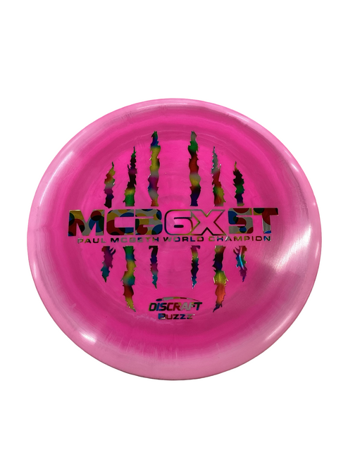 Vist Large View of Product Image Which is Used Discraft 6X ESP BUZZZ Disc Golf Mid Range Pink 180g