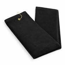 Vist Large View of Product Image Which is New VELOUR TOWEL BLACK TRIFOLD