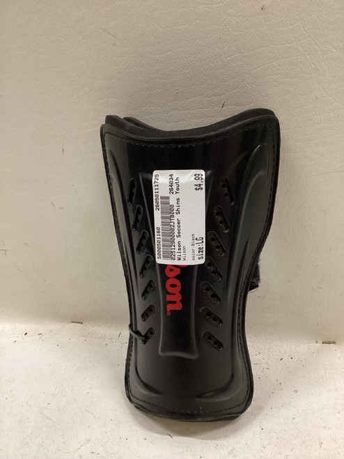 Vist Large View of Product Image Which is Used Wilson Soccer Shin Guards Youth Black LG