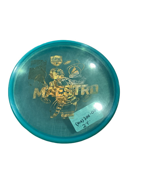Vist Large View of Product Image Which is Used Discmania MAESTRO Disc Golf Mid Range Carolina Blue