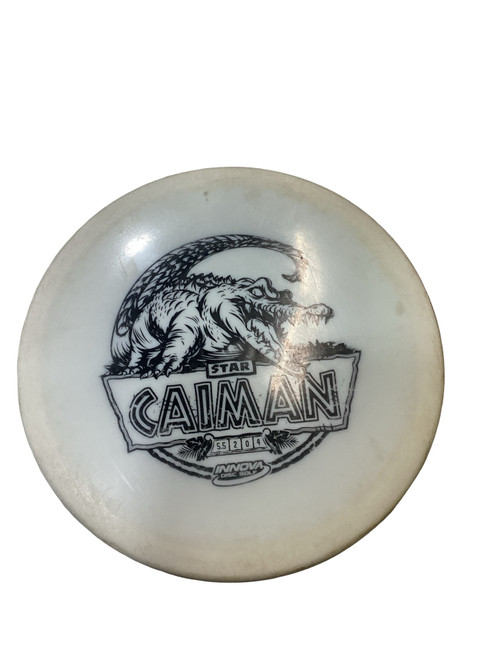 Vist Large View of Product Image Which is Used Innova CAIMAN Disc Golf Mid Range White 171g