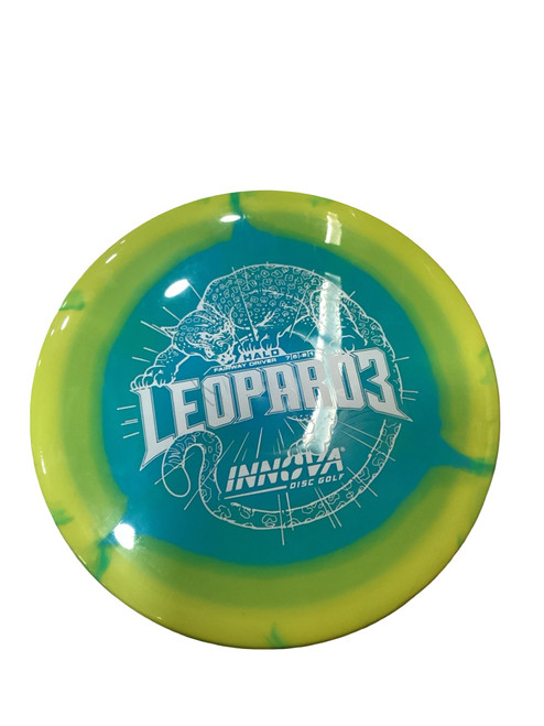 Vist Large View of Product Image Which is Used Innova LEOPARD 3 Disc Golf Driver Carolina Blue 172g