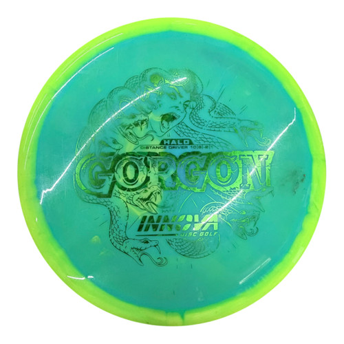 Vist Large View of Product Image Which is Used Innova HALO GORGON Disc Golf Driver Green 175g