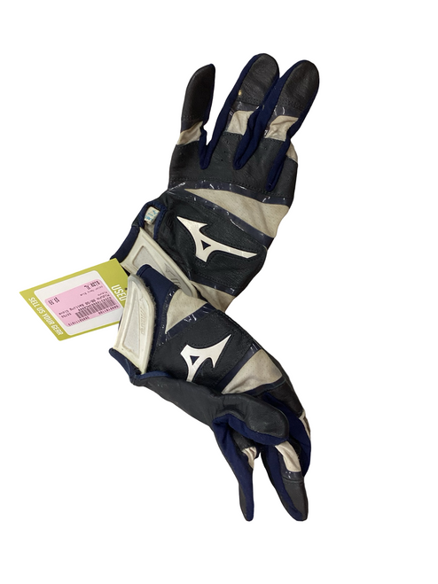 Vist Large View of Product Image Which is Used Mizuno BB/SB Batting Gloves Navy Blue XL