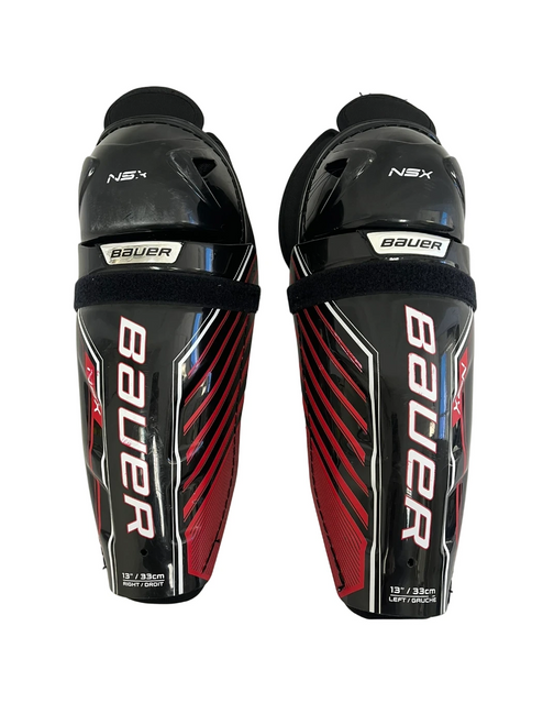 Vist Large View of Product Image Which is Used Bauer NSX Junior 13" Hockey Shin Guards 