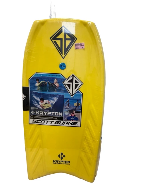 Vist Large View of Product Image Which is New Scott Burke KRYPTON HYDRO-HULL Body Board Yellow 42"