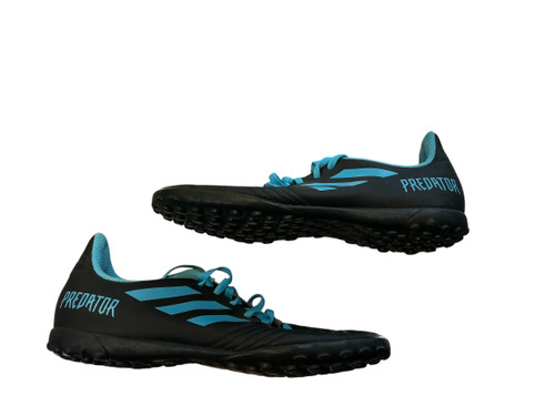 Vist Large View of Product Image Which is Used Adidas PREDATOR Soccer Indoor Shoes Black And Carolina Blue Junior 06