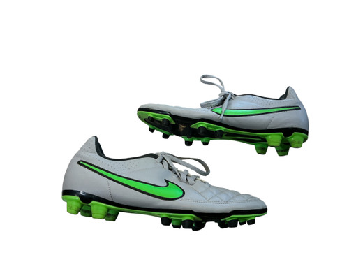 Vist Large View of Product Image Which is Used Nike TIEMPO Soccer Cleats Dark Grey And Green Senior 8