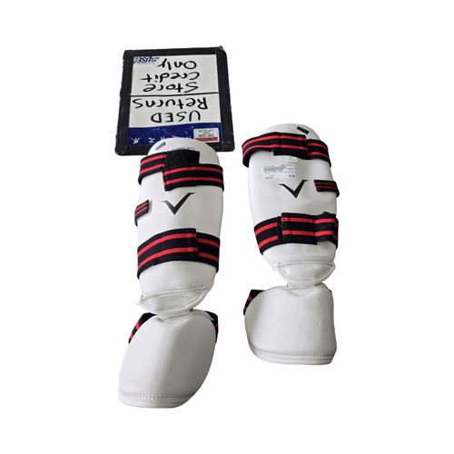 Vist Large View of Product Image Which is Used Vision SHIN PADS Martial Arts Shin Pads White LG