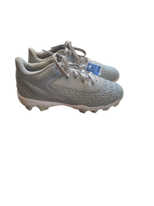 Vist Large View of Product Image Which is Used Under Armour BSBL BB/SB Cleats Grey Junior 02