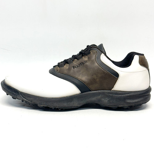 Vist Large View of Product Image Which is Used Foot Joy Mens Golf Shoes White And Black Senior 13