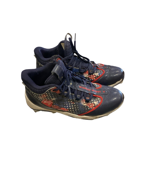 Vist Large View of Product Image Which is Used Under Armour BASEBALL CLEATS BB/SB Cleats Navy Blue Youth 06.0