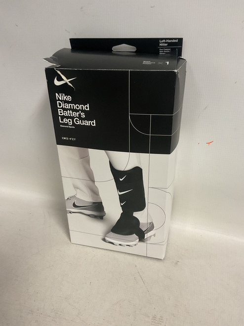 Vist Large View of Product Image Which is Used Nike DIAMOND LEFT HAND HITTER BB/SB Shin/Foot Protector Black