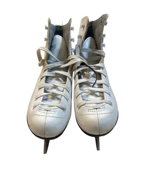 Vist Large View of Product Image Which is Used Lake Placid CASCADE Girls Figure Skate White Junior 02