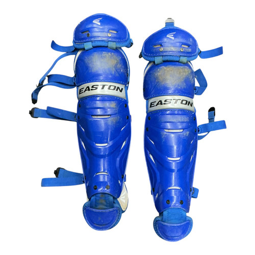 Vist Large View of Product Image Which is Used Easton SHIN GUARDS Catchers Leg Guards Royal Blue Adult