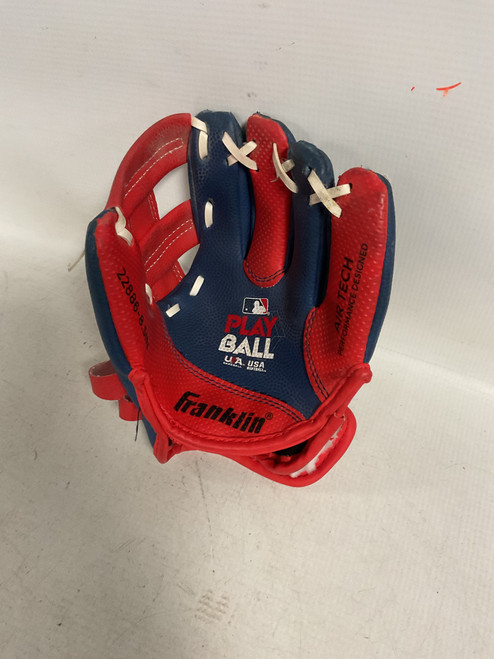 Vist Large View of Product Image Which is Used Franklin PLAY BALL 8.5 IN BB/SB Glove T-ball Navy Blue And Red 8"