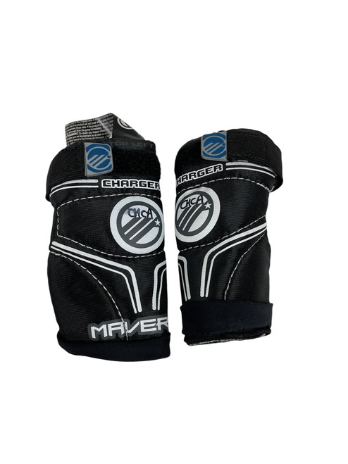 Vist Large View of Product Image Which is Used Maverik CHARGER Lacrosse Arm Pads/Guards Black XS