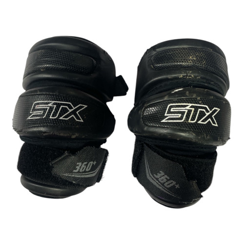 Vist Large View of Product Image Which is Used STX 360+ Lacrosse Arm Pads/Guards Black SM